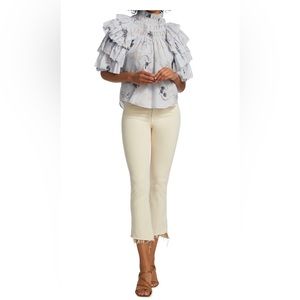 MOTHER The Insider Crop Step Fray in Chalk It Up. Size 28. NWT!